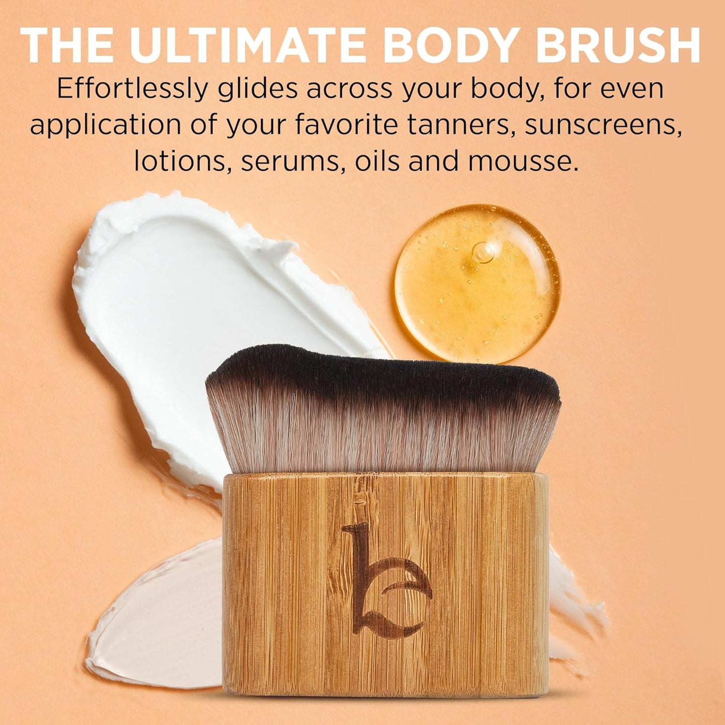 Ultra Soft Kabuki Self Tanner Brush - Streak-Free Blending Applicator for Flawless Sunless Tan, Easy to Clean & Durable