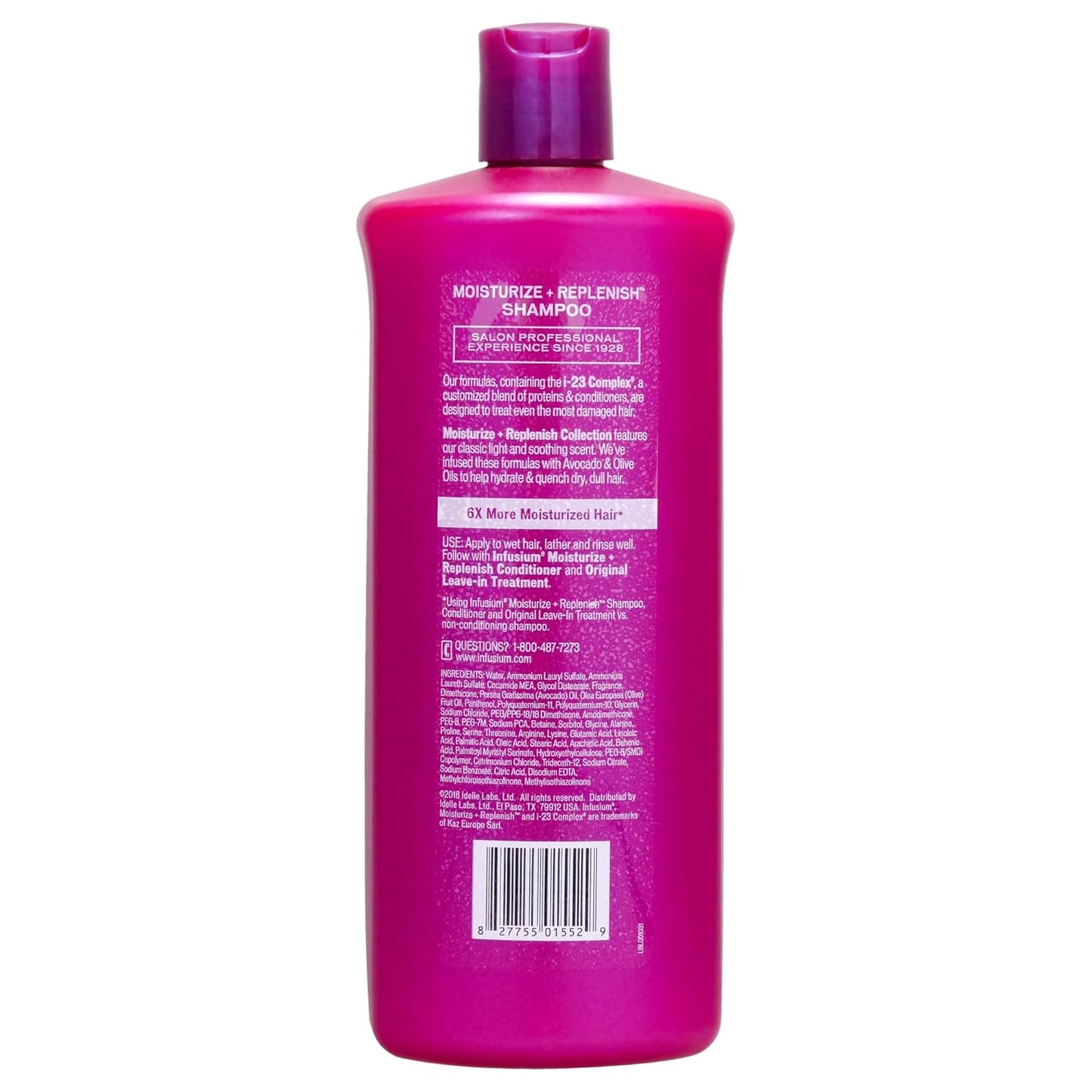 Moisturize and Replenish Shampoo - Infused with Avocado and Olive Oil - Hair Care for Dry Hair - Moisturizing Shampoo for Women - 1 L
