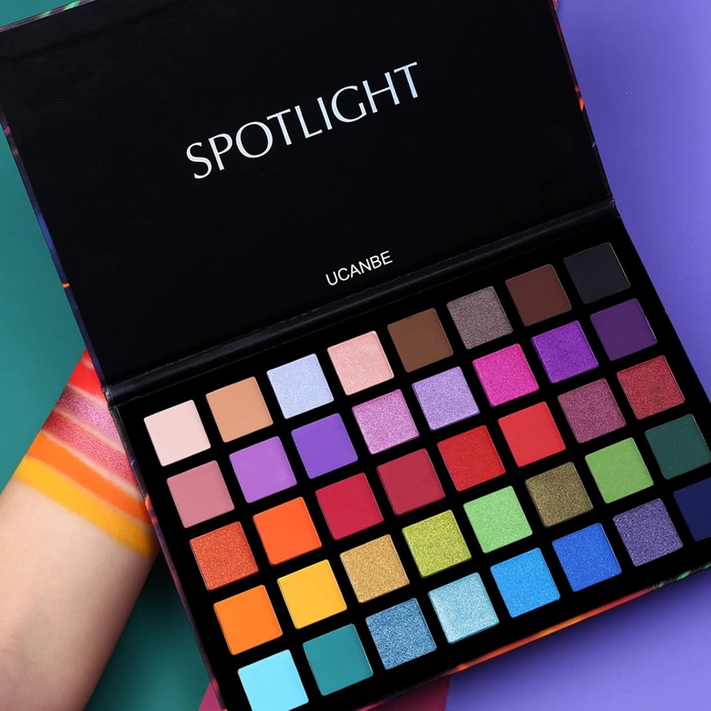 Professional 40-Color Spotlight Eyeshadow Palette - Highly Pigmented Matte & Shimmer Shades for Long-Lasting, Waterproof Makeup