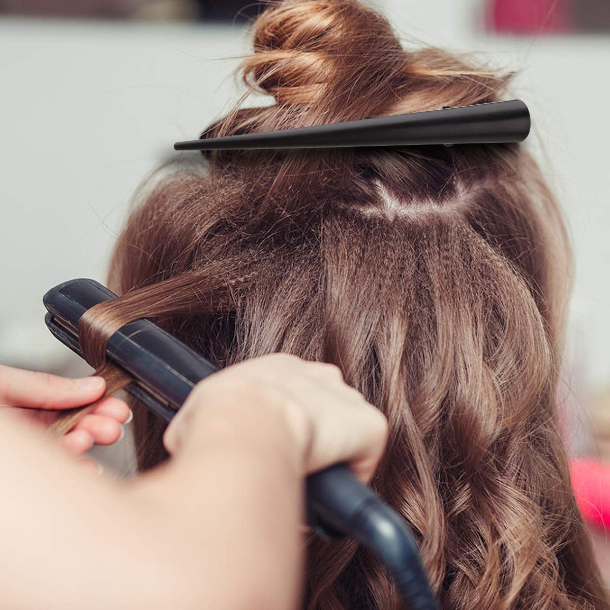 Large Long Alligator Hair Clips for Styling Salon Sectioning, 5 Inch Rust-Proof Durable Non-Slip Duckbill Metal Clips for Women Thick and Thin Hair (6 Pack) Black