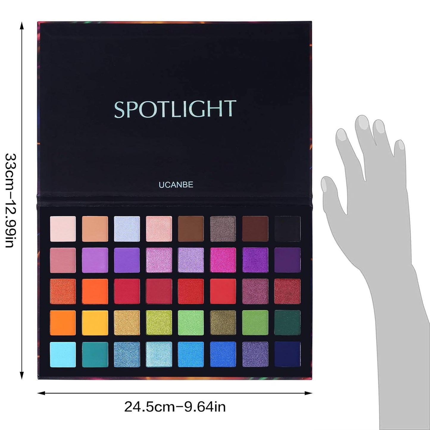 Professional 40-Color Spotlight Eyeshadow Palette - Highly Pigmented Matte & Shimmer Shades for Long-Lasting, Waterproof Makeup