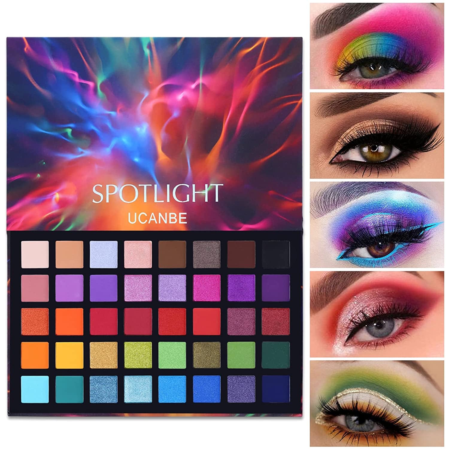 Professional 40-Color Spotlight Eyeshadow Palette - Highly Pigmented Matte & Shimmer Shades for Long-Lasting, Waterproof Makeup