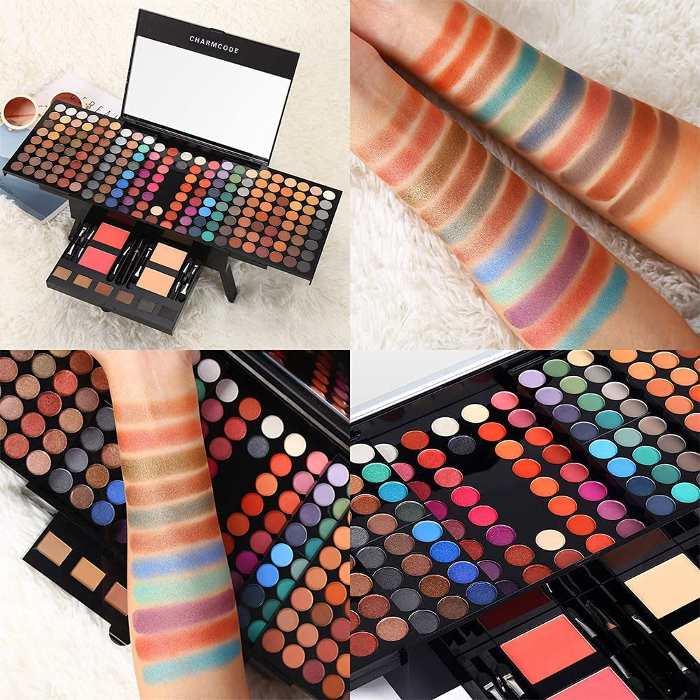 Ultimate 190-Color All-in-One Makeup Palette Set with Eyeshadow, Blush, Eyebrow Powder, Concealer, and Eyeliner - Perfect Gift for Makeup Lovers!