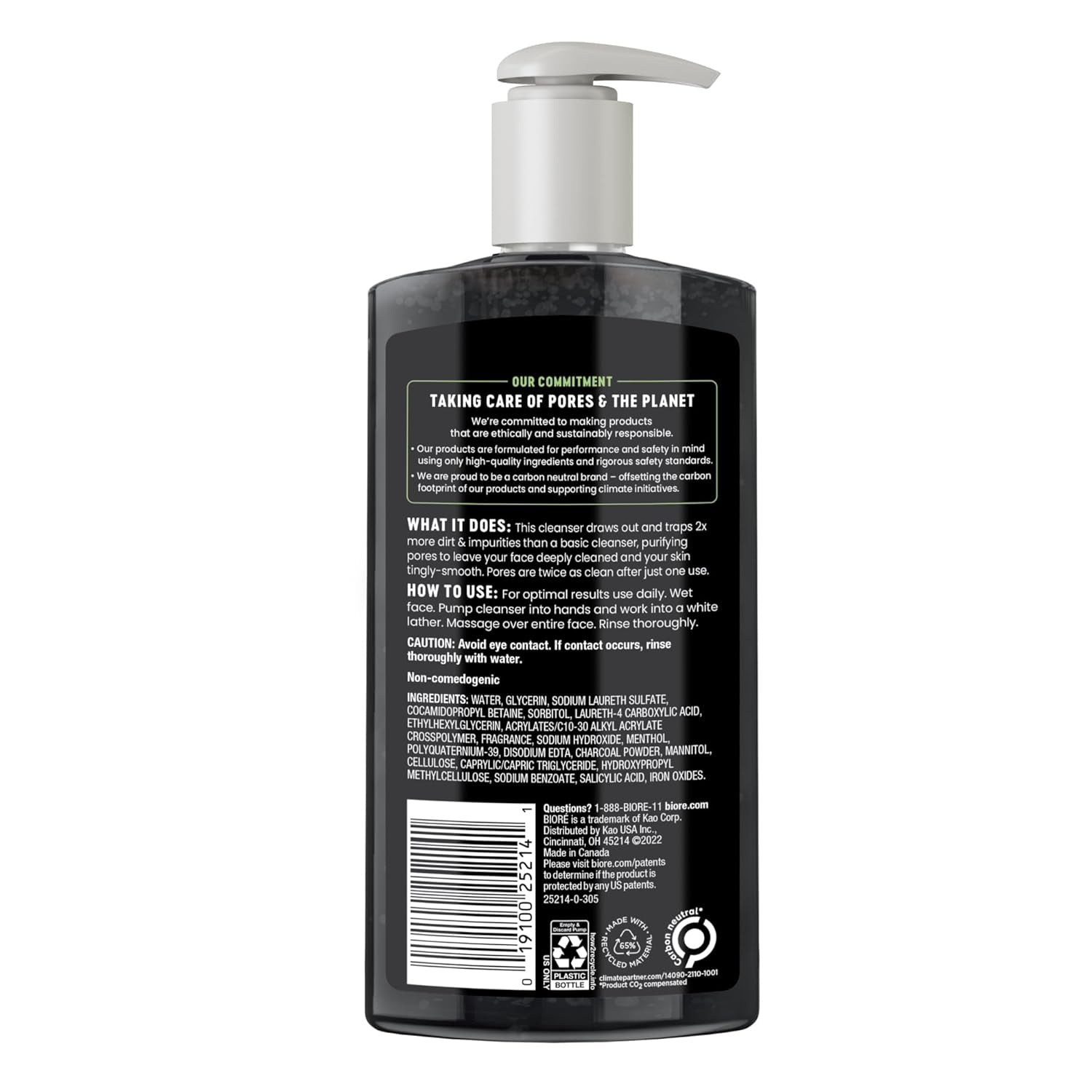 Biore Deep Pore Charcoal Face Wash - 11.45 Fl Oz Value Size, Powerful Daily Cleanser for Oily Skin, Removes Dirt & Makeup Effortlessly