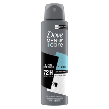 Stain Defense Long Lasting Antiperspirant Deodorant Dry Spray, Clean, 3.8 Oz