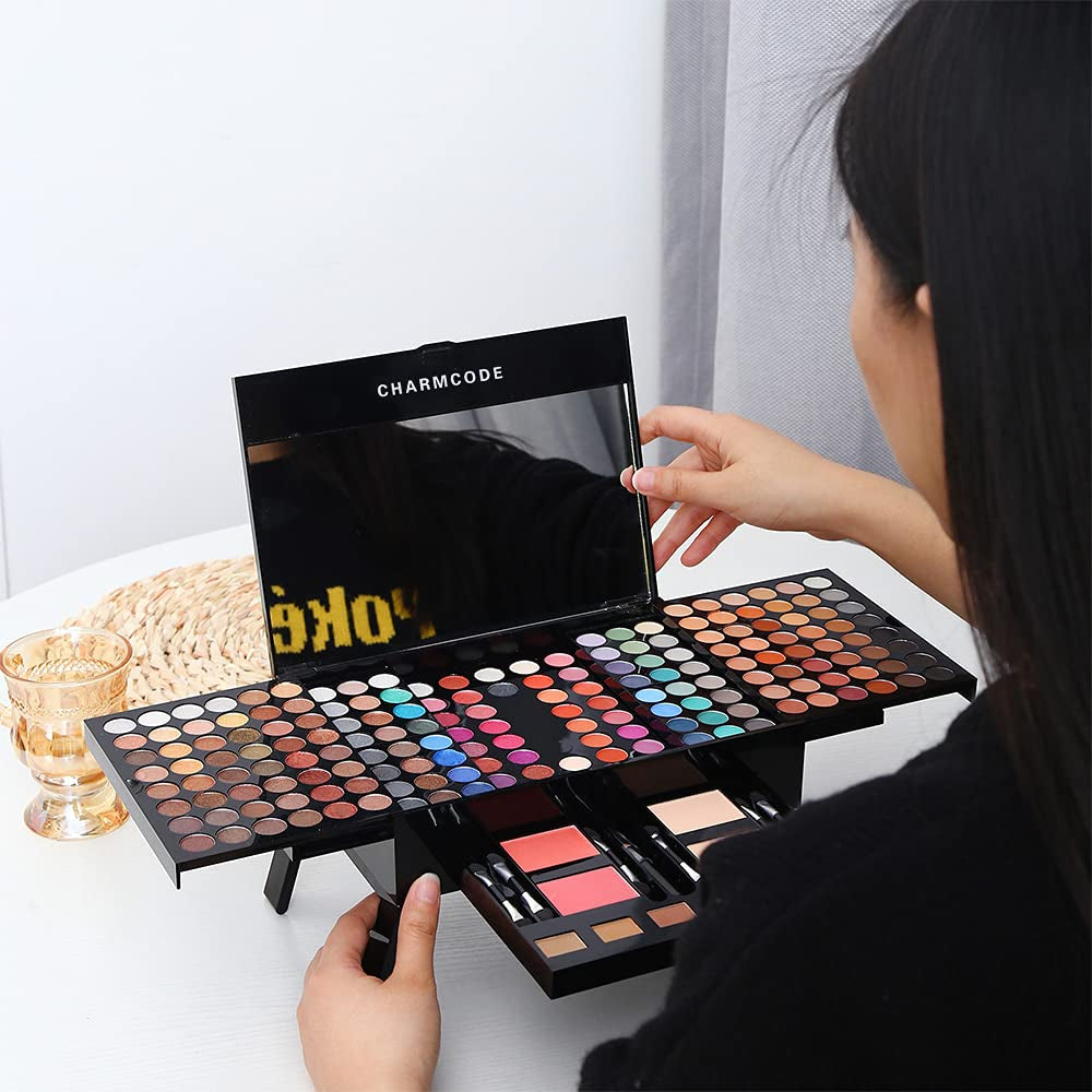 Ultimate 190-Color All-in-One Makeup Palette Set with Eyeshadow, Blush, Eyebrow Powder, Concealer, and Eyeliner - Perfect Gift for Makeup Lovers!