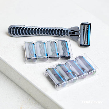 PRO 5 Men's Shaving Razors - Superior 5-Blade System with 10 Count Pack (1 Handle + 9 Refills) for a Smooth, Cost-Effective Shave