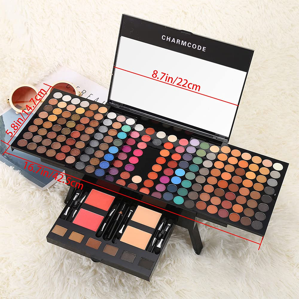 Ultimate 190-Color All-in-One Makeup Palette Set with Eyeshadow, Blush, Eyebrow Powder, Concealer, and Eyeliner - Perfect Gift for Makeup Lovers!