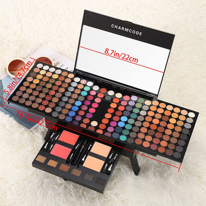 Ultimate 190-Color All-in-One Makeup Palette Set with Eyeshadow, Blush, Eyebrow Powder, Concealer, and Eyeliner - Perfect Gift for Makeup Lovers!