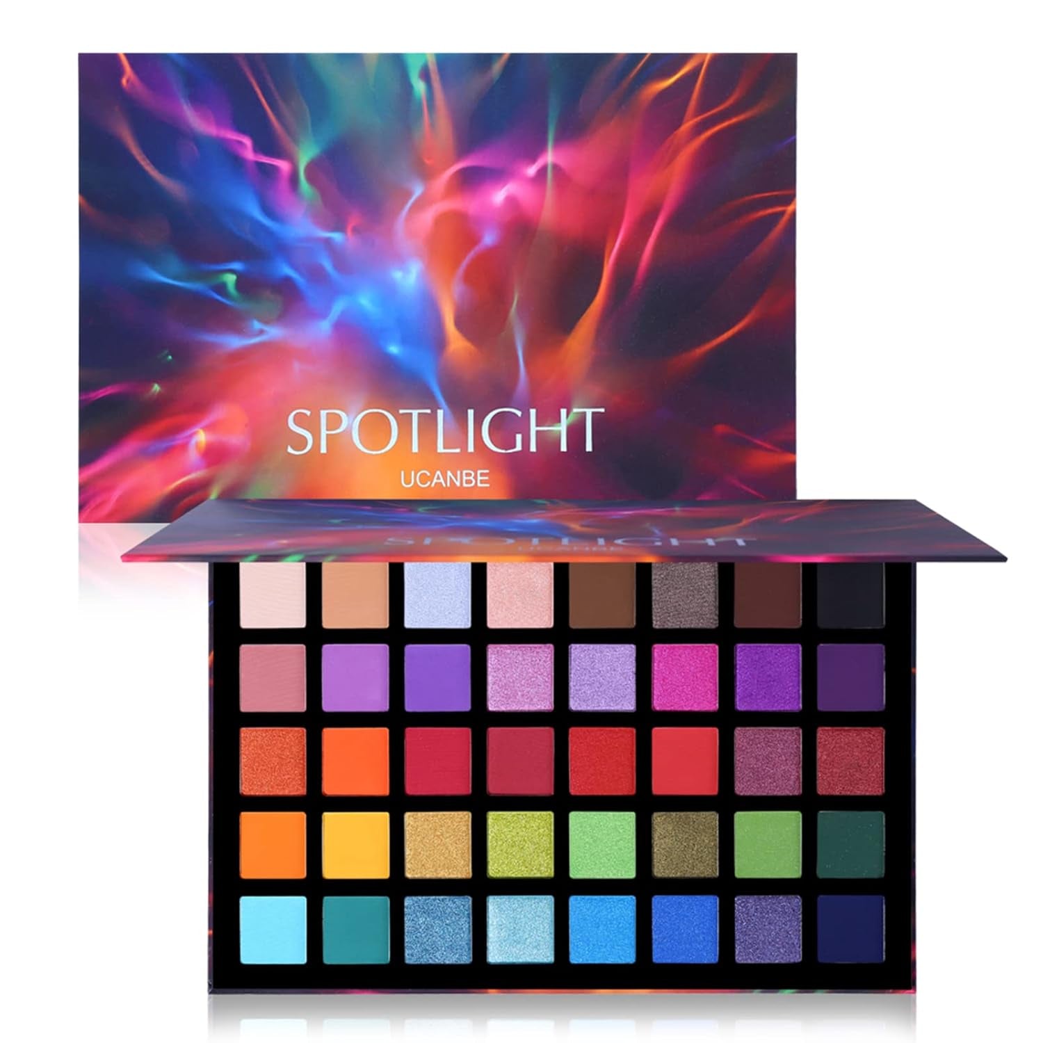 Professional 40-Color Spotlight Eyeshadow Palette - Highly Pigmented Matte & Shimmer Shades for Long-Lasting, Waterproof Makeup
