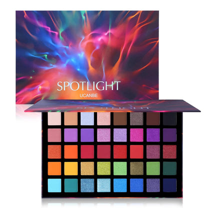 Professional 40-Color Spotlight Eyeshadow Palette - Highly Pigmented Matte & Shimmer Shades for Long-Lasting, Waterproof Makeup