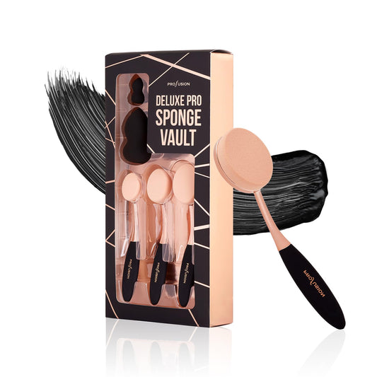 Ultimate 5-Piece Beauty Sponge Set: 3 Oval Handle Sponges & 2 Blenders for Flawless Liquid & Cream Application