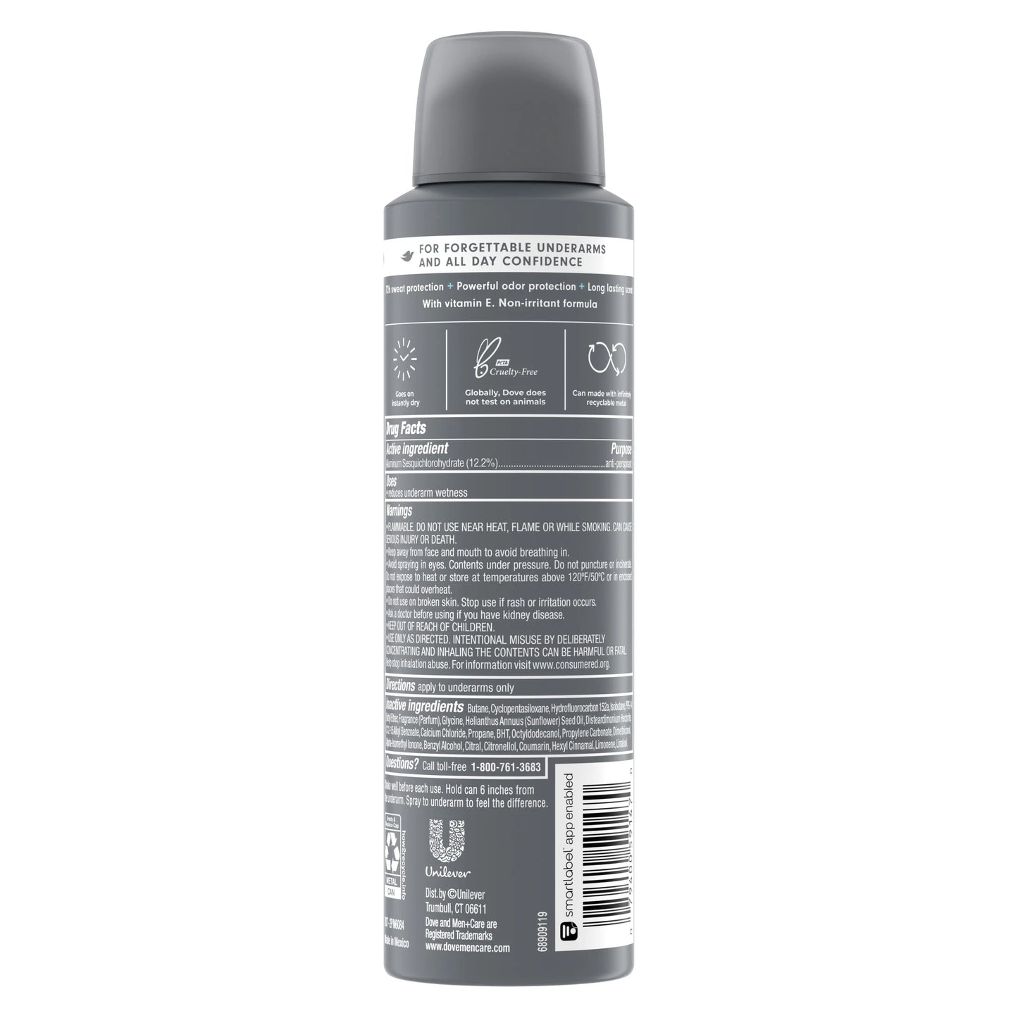Stain Defense Long Lasting Antiperspirant Deodorant Dry Spray, Clean, 3.8 Oz
