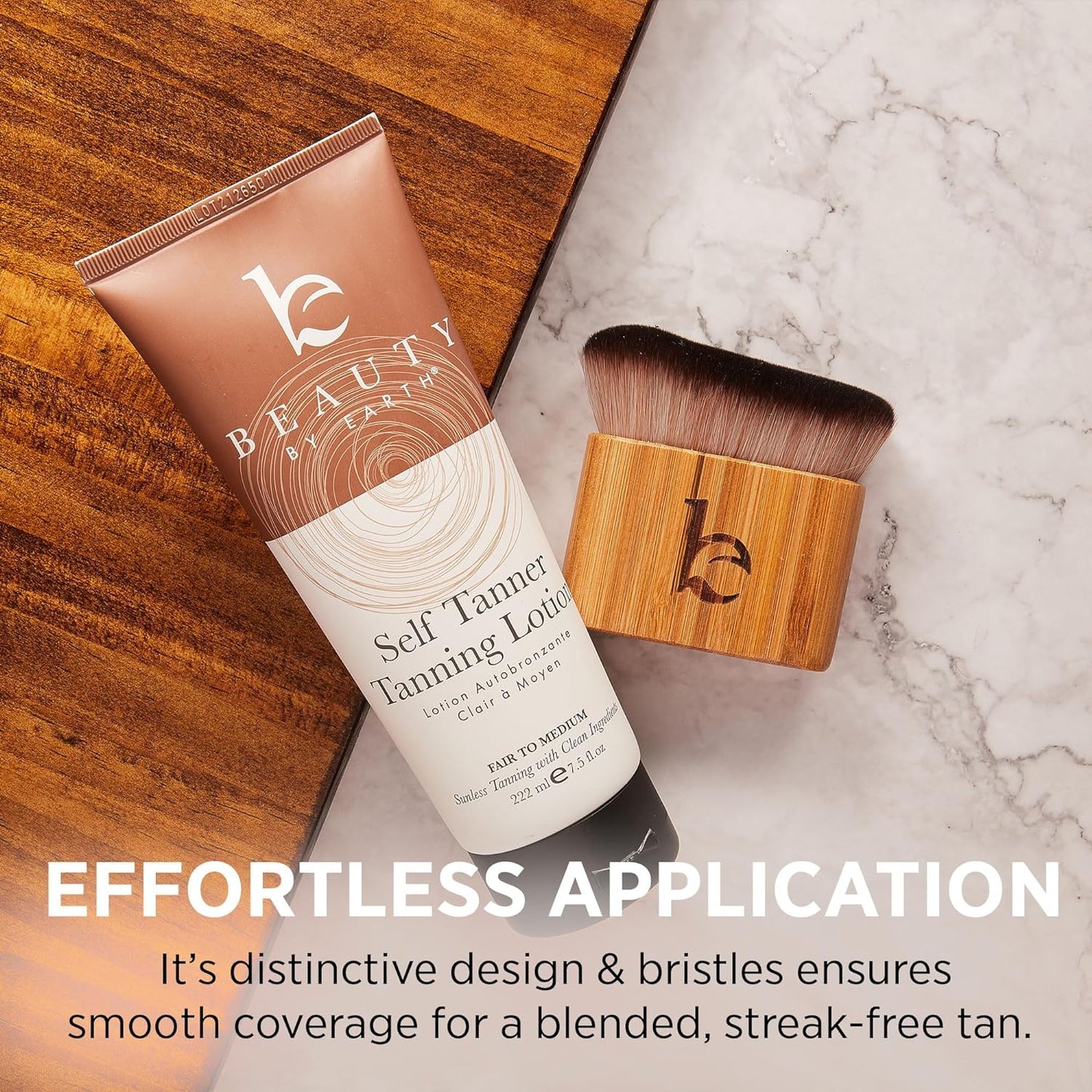 Ultra Soft Kabuki Self Tanner Brush - Streak-Free Blending Applicator for Flawless Sunless Tan, Easy to Clean & Durable