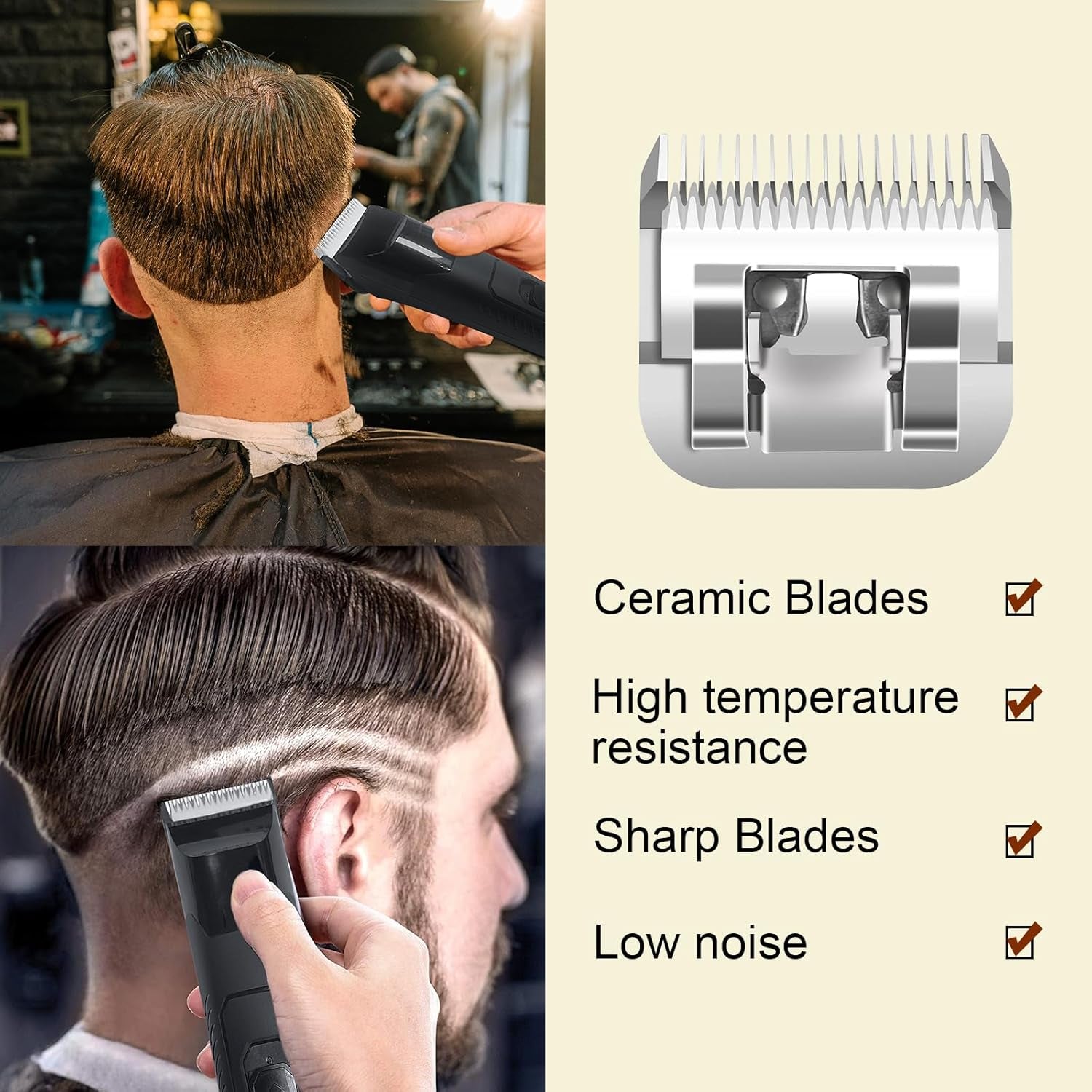 Professional Detachable Ceramic Blade Set - 5 Sets for Oster & Ainds Clippers (0.5-9.5mm)