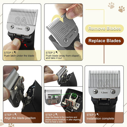 Professional Detachable Ceramic Blade Set - 5 Sets for Oster & Ainds Clippers (0.5-9.5mm)
