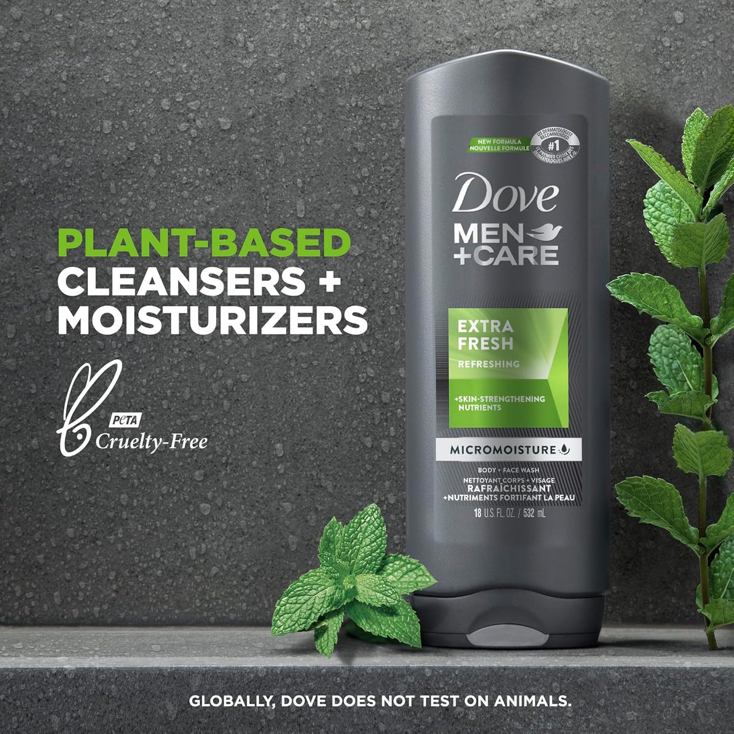 Dove Men+Care Extra Fresh Body Wash 4-Pack - 18 Oz Each, Refreshing Cleanse & Nourishing Care for Men's Skin
