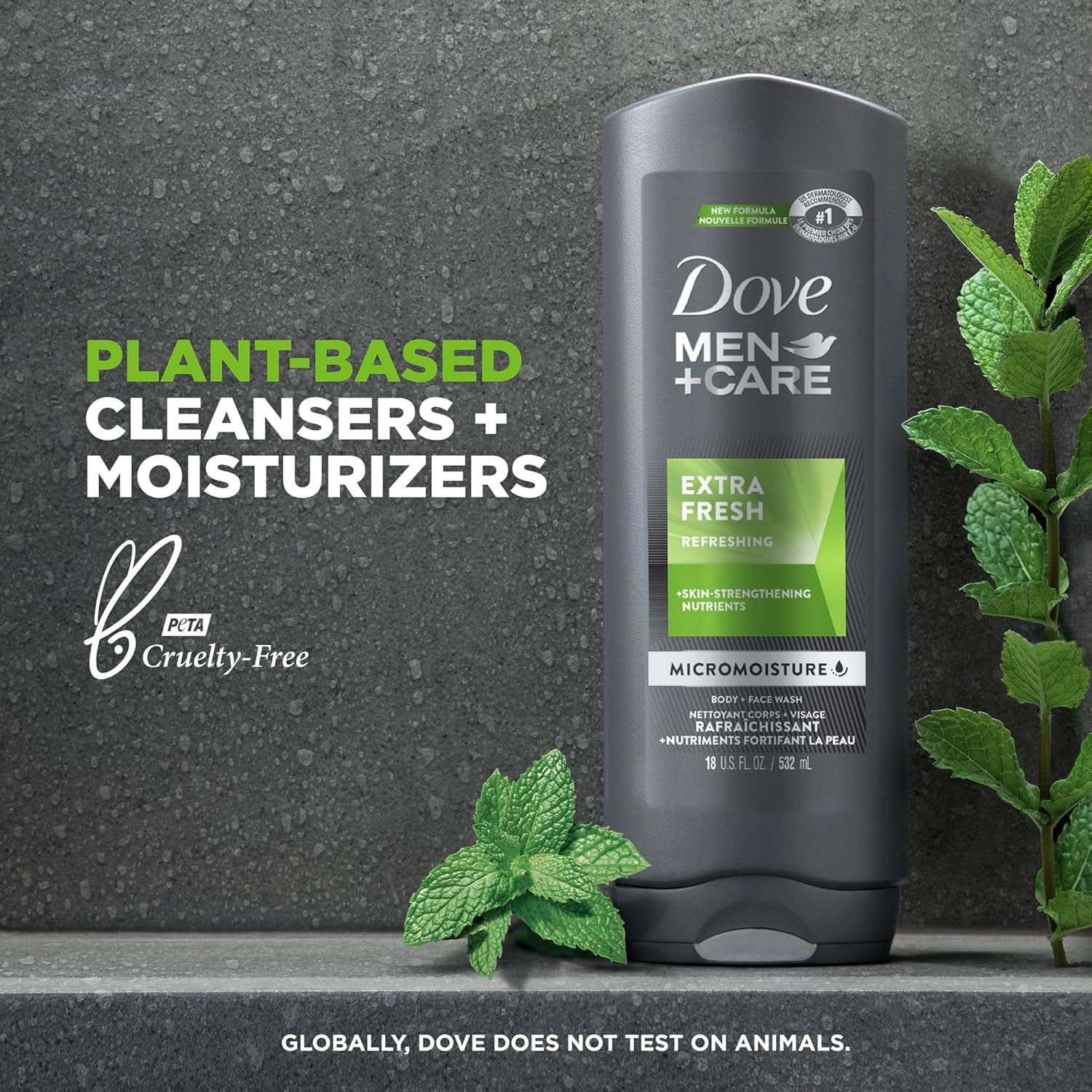 Dove Men+Care Extra Fresh Body Wash 4-Pack - 18 Oz Each, Refreshing Cleanse & Nourishing Care for Men's Skin