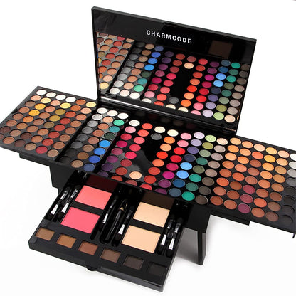 Ultimate 190-Color All-in-One Makeup Palette Set with Eyeshadow, Blush, Eyebrow Powder, Concealer, and Eyeliner - Perfect Gift for Makeup Lovers!