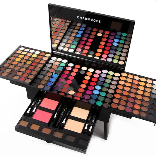 Ultimate 190-Color All-in-One Makeup Palette Set with Eyeshadow, Blush, Eyebrow Powder, Concealer, and Eyeliner - Perfect Gift for Makeup Lovers!