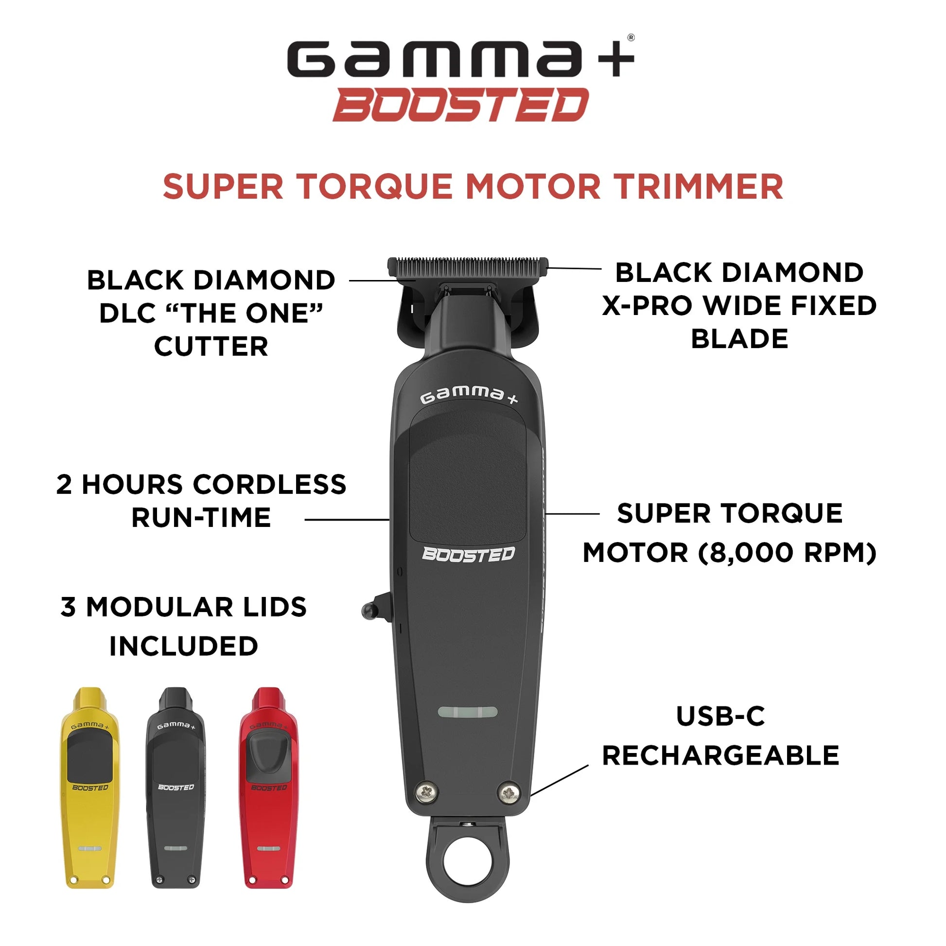 Boosted Pro Hair Trimmer - Rechargeable & Versatile with 3 Attachments!